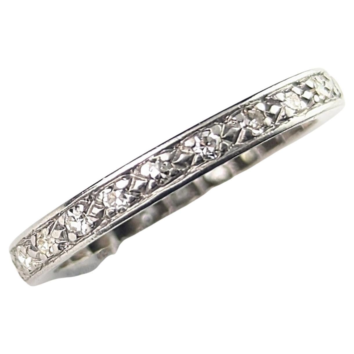 Art Deco Diamond eternity ring, 18k white gold