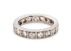 Art Deco Diamond Eternity Wedding Band Ring 1.50ct Platinum Antique 1930s