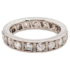 Art Deco Diamond Eternity Wedding Band Ring 1.50ct Platinum Antique 1930s