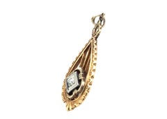 Art Deco Diamond Filigree Lavalier Pendant Necklace Antique 14K Original 1930's