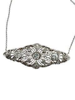 Art Deco Diamond Filigree Necklace