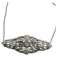 Art Deco Diamond Filigree Necklace