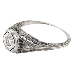 Art Deco Diamond Filigree Ring