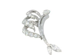 Art Deco Diamond Brooch Abstract Fish Marlin in Platinum ~8.65ctw