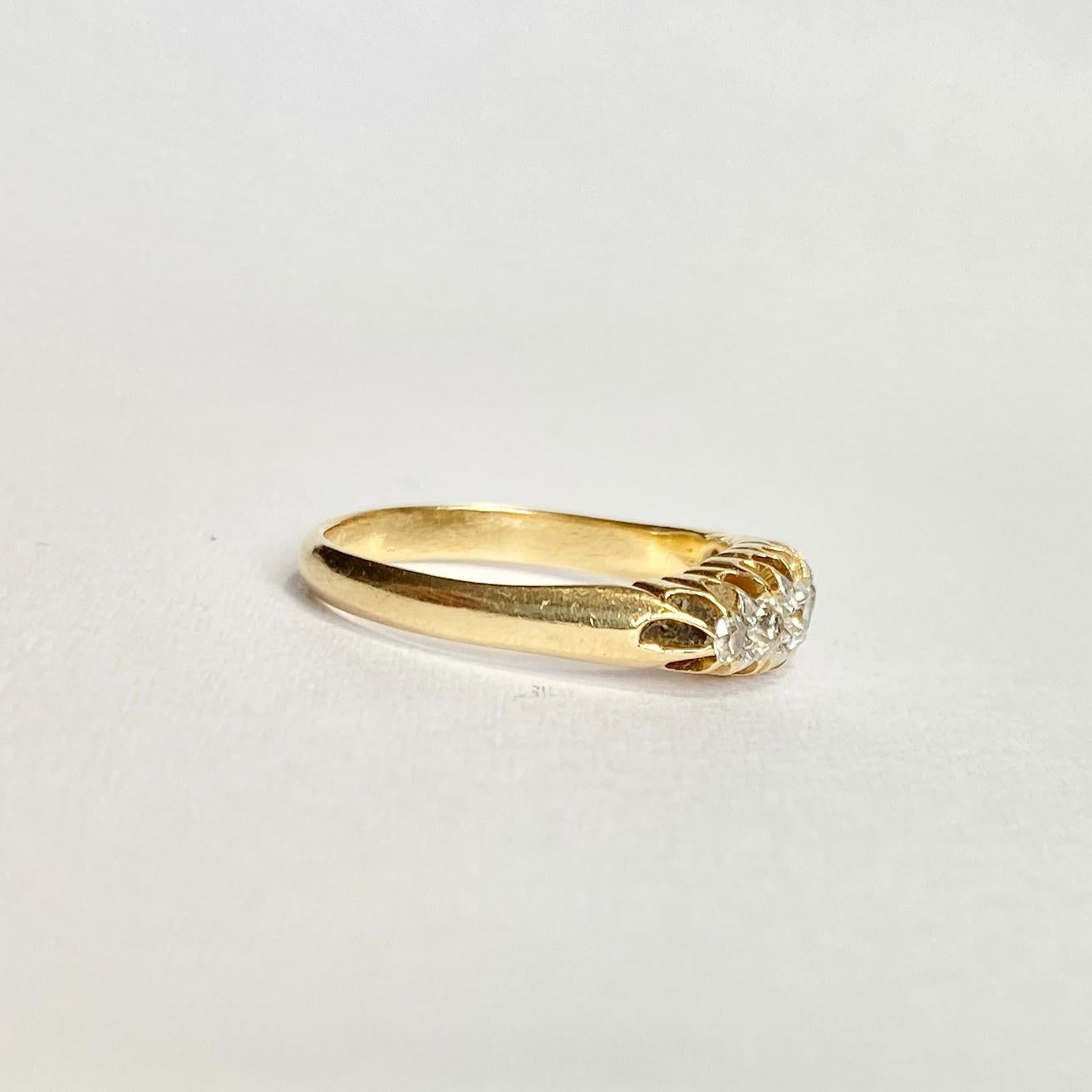 Art Deco Diamond Five-Stone 18 Carat Gold Ring 1