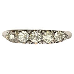 Art Deco Diamond Five-Stone 18 Carat Gold Ring