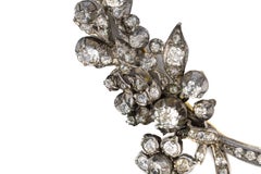 Art Deco Diamant Blumenbrosche in Silber mit Gold Plattierung