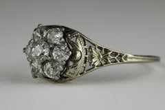 Art Deco Diamond Floral Cluster Ring