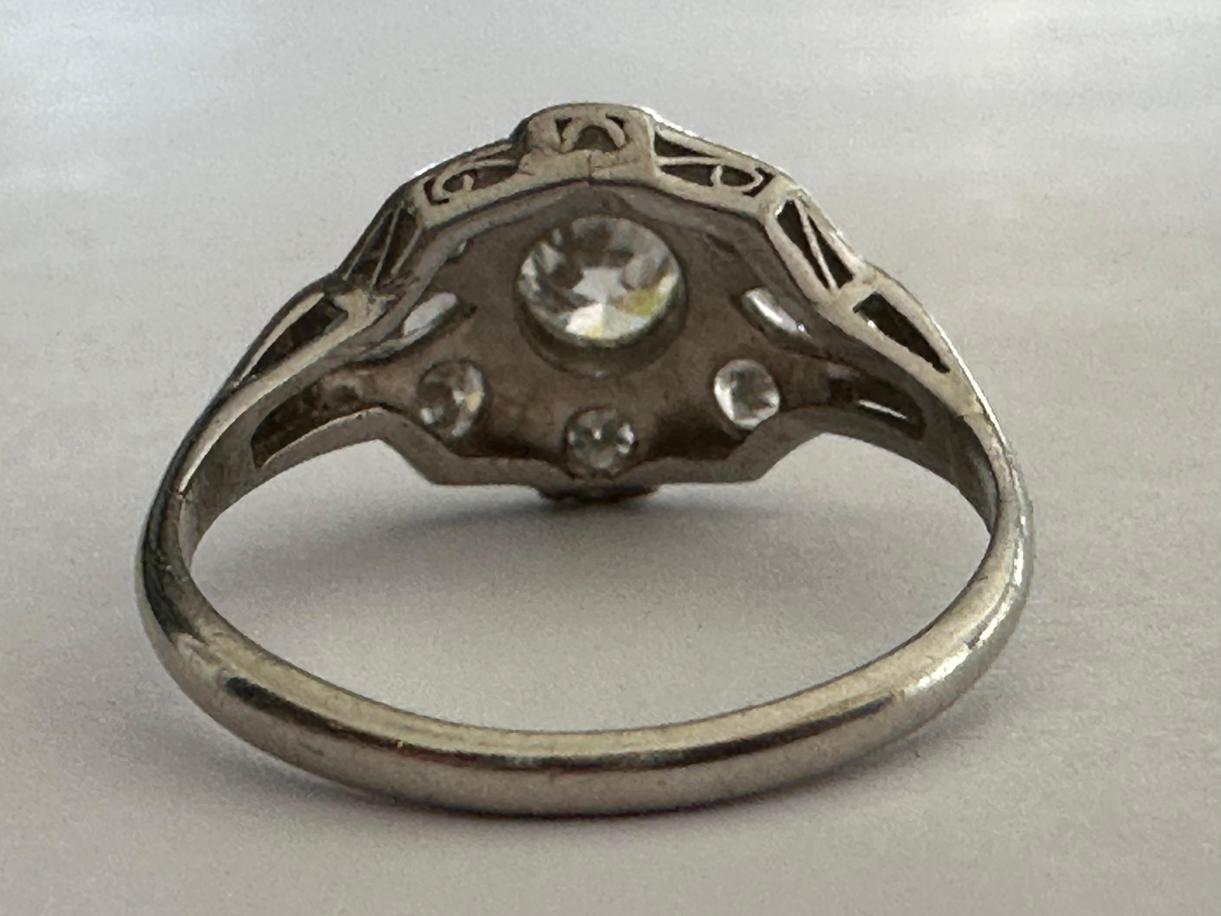 Women's Art Deco Diamond Flower Ring  For Sale