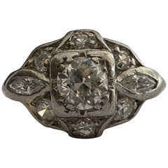 Art Deco Diamant-Blumenring mit Diamant