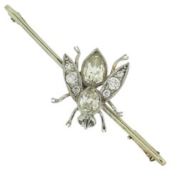 Art Deco Diamond Fly Brooch
