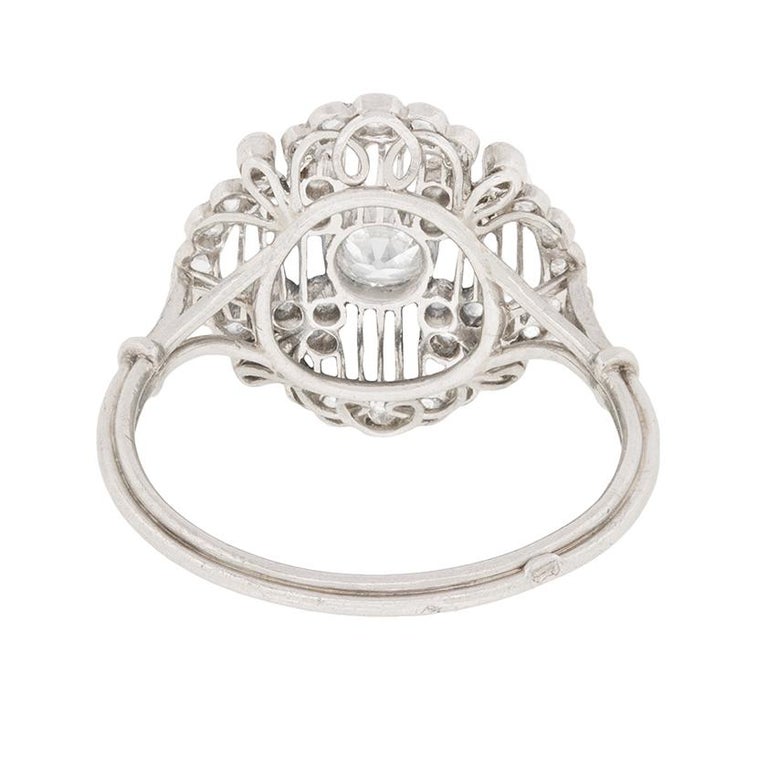 Art Deco Diamond French Cluster Ring, circa 1920s at 1stDibs | art deco ...