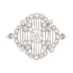 Art Deco Diamond French Cluster Ring, circa 1920s