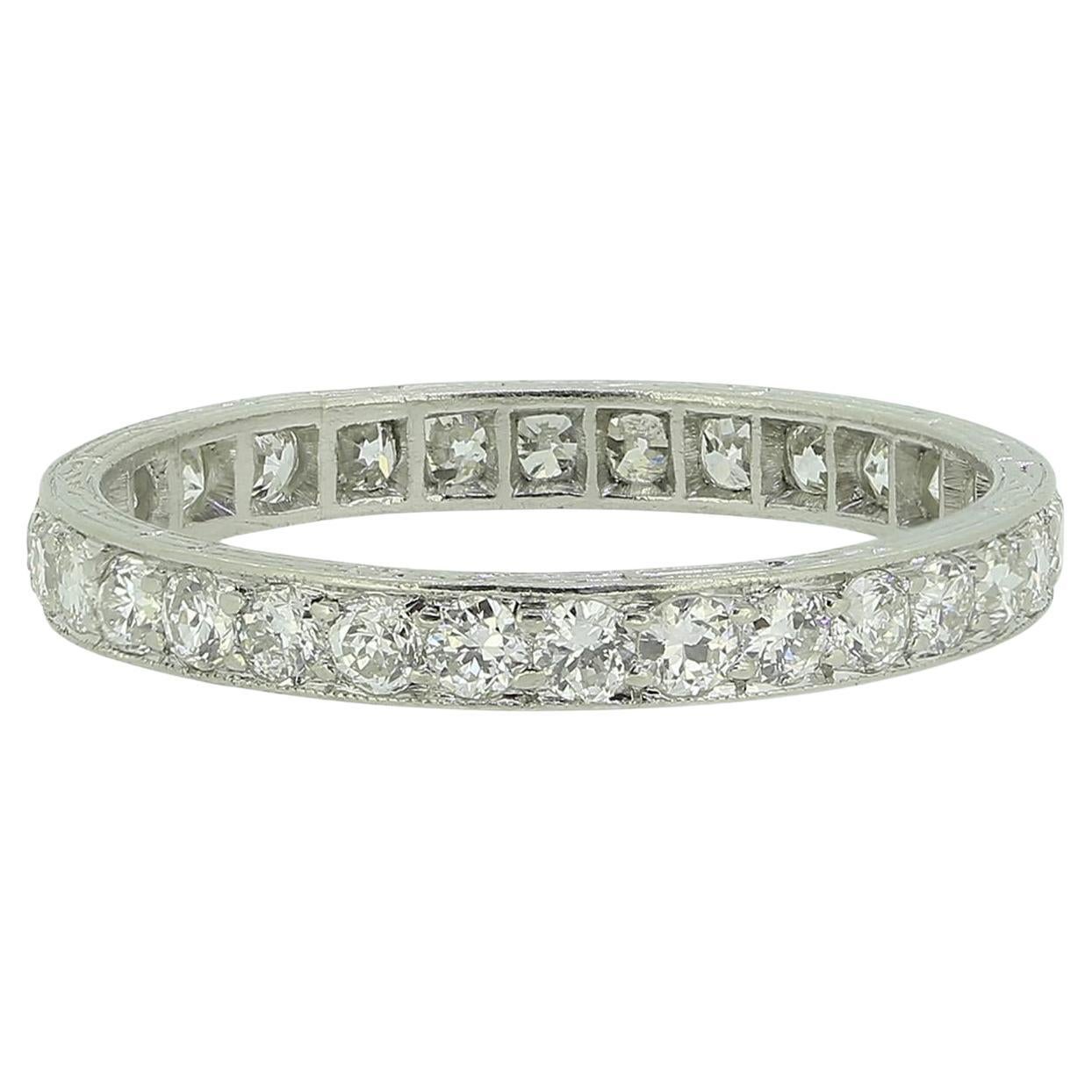Art Deco Diamond Full Eternity Ring Size Q (58)