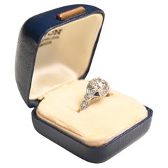 Anillo Art Decó de diamantes (GIA aprox. 2,00 quilates) y zafiros, platino Circa 1925