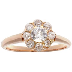 Art Deco Diamond Gold Cluster Engagement Ring