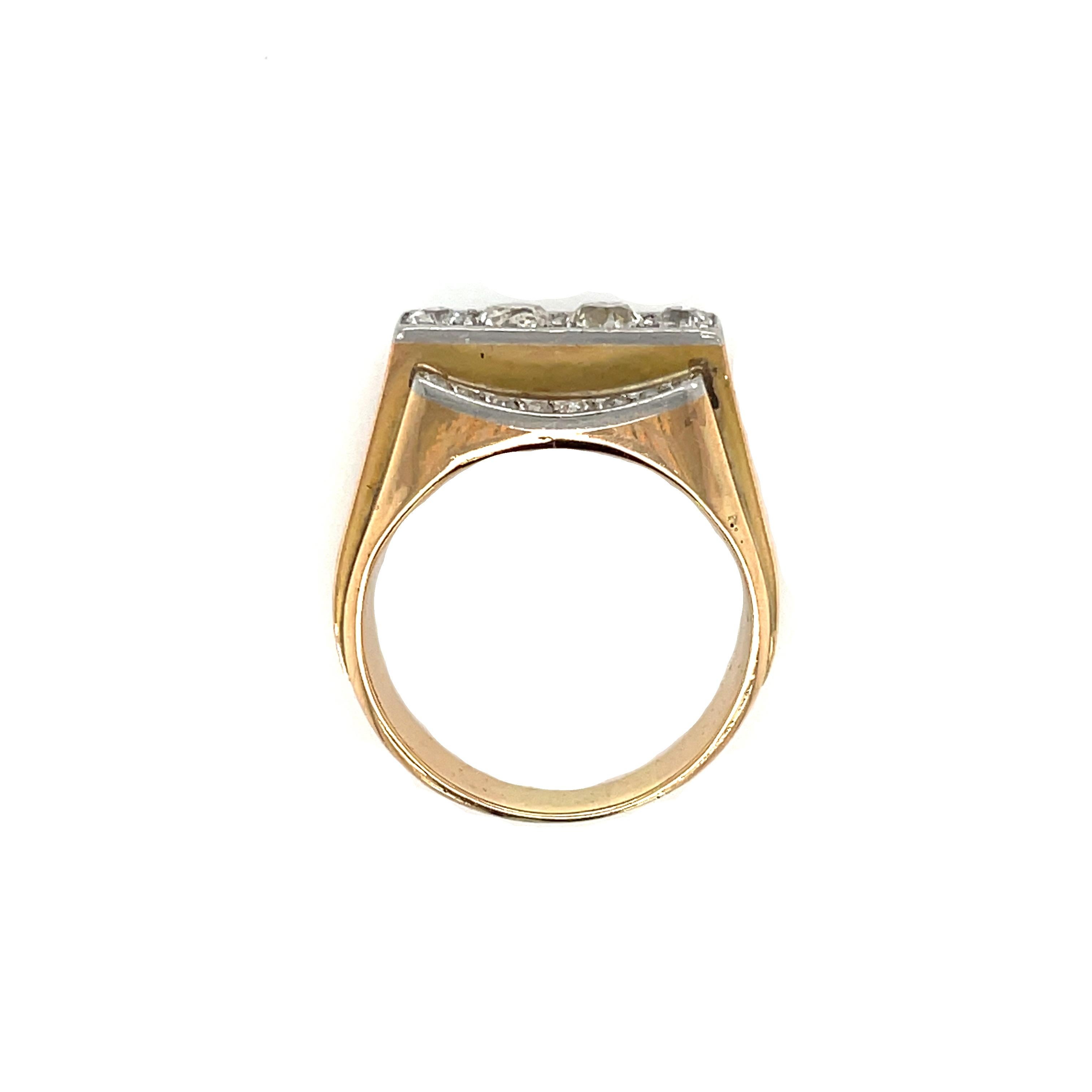 Art Deco Diamond Gold Cocktail Ring For Sale 5