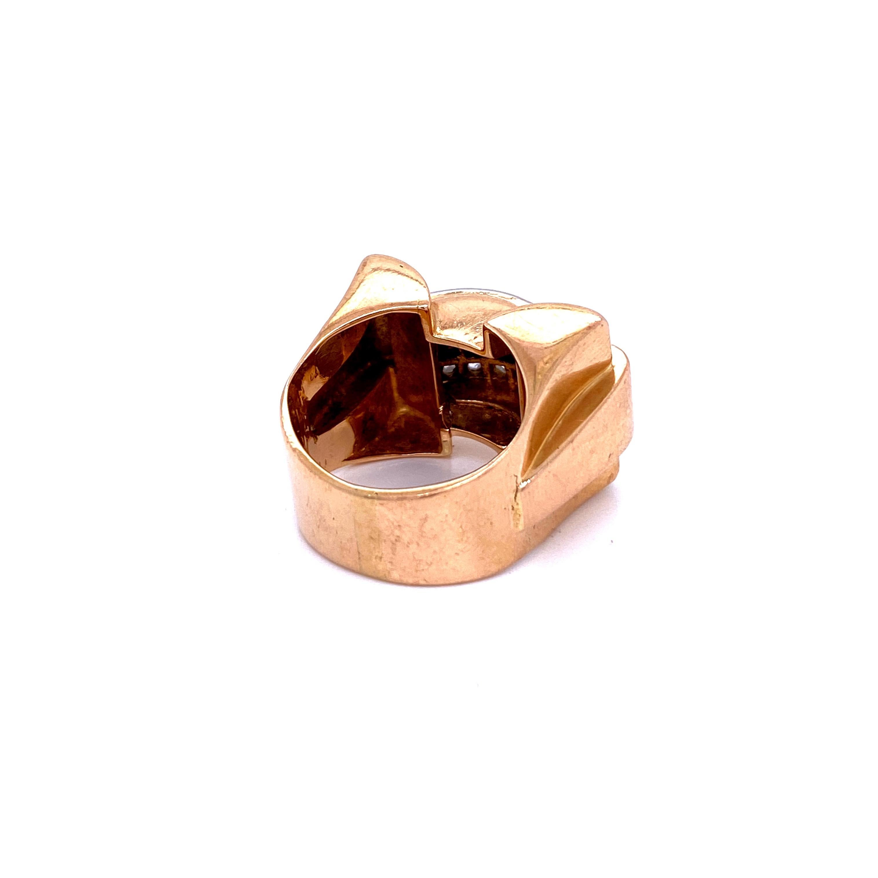 Art Deco Diamond Gold Cocktail Ring 2