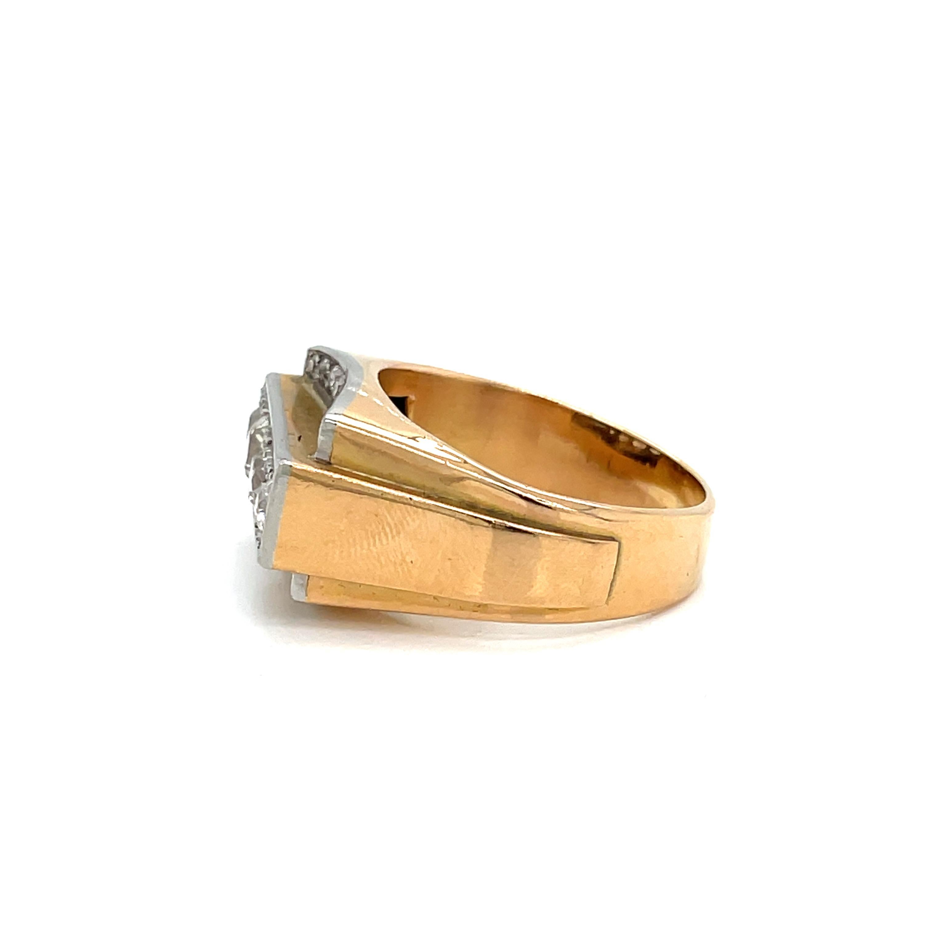 Art Deco Diamond Gold Cocktail Ring For Sale 4