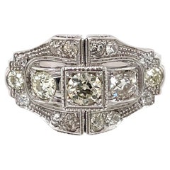 Retro Art Deco Diamond Gold Cocktail Ring