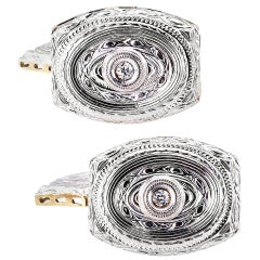 Antique Art Deco Diamond Gold Cufflinks