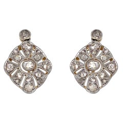 Art Deco Diamond Gold Earrings, 1930s