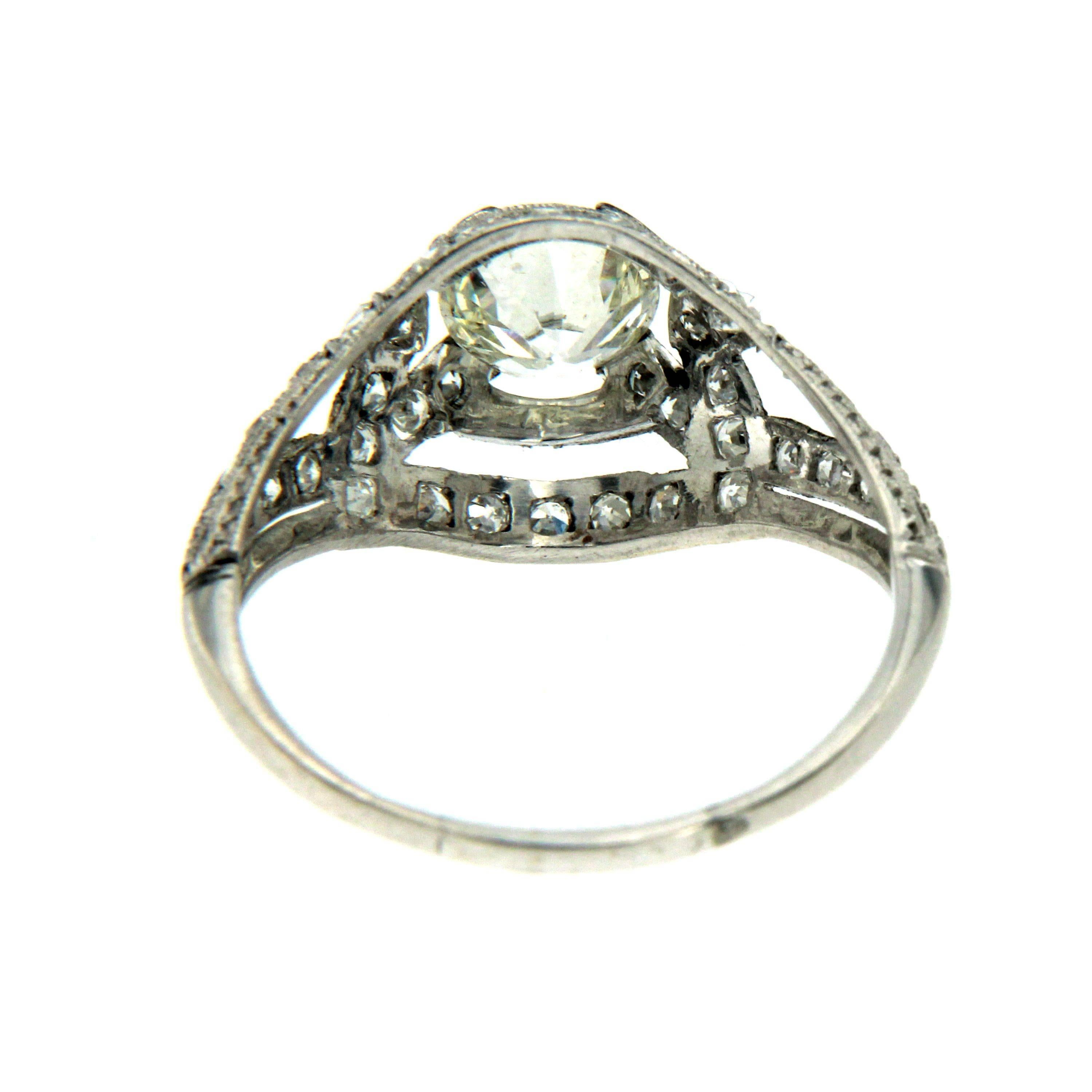 Art Deco Diamond Gold Engagement Ring 1