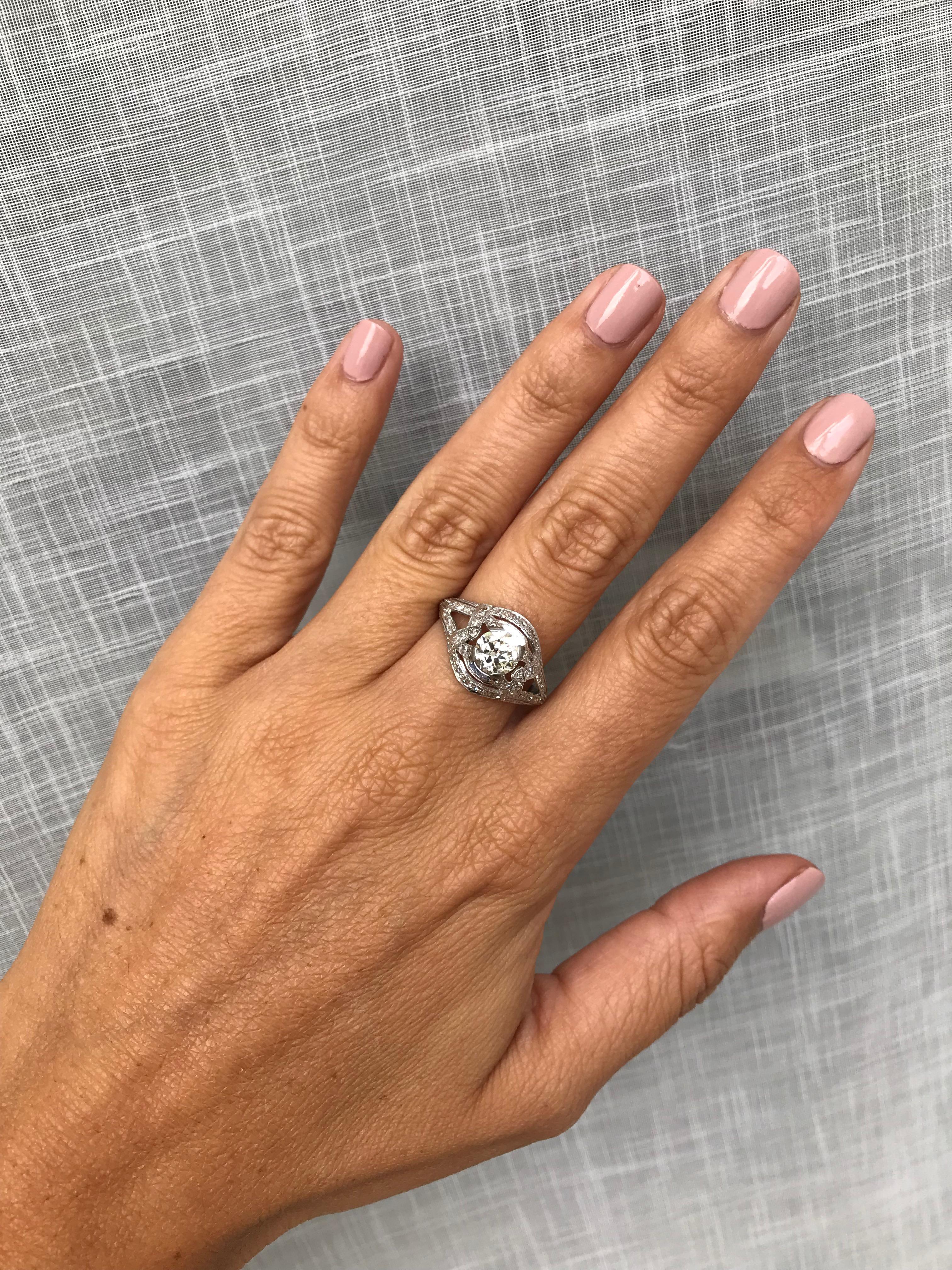 Art Deco Diamond Gold Engagement Ring 2