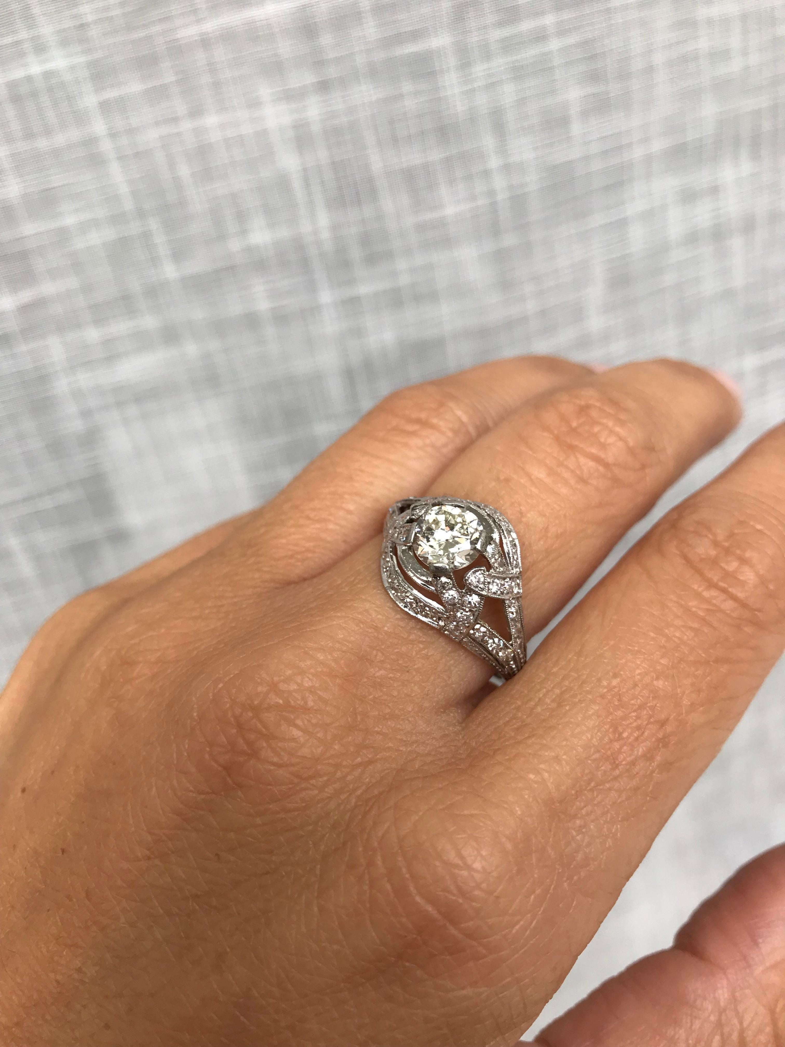 Art Deco Diamond Gold Engagement Ring 3