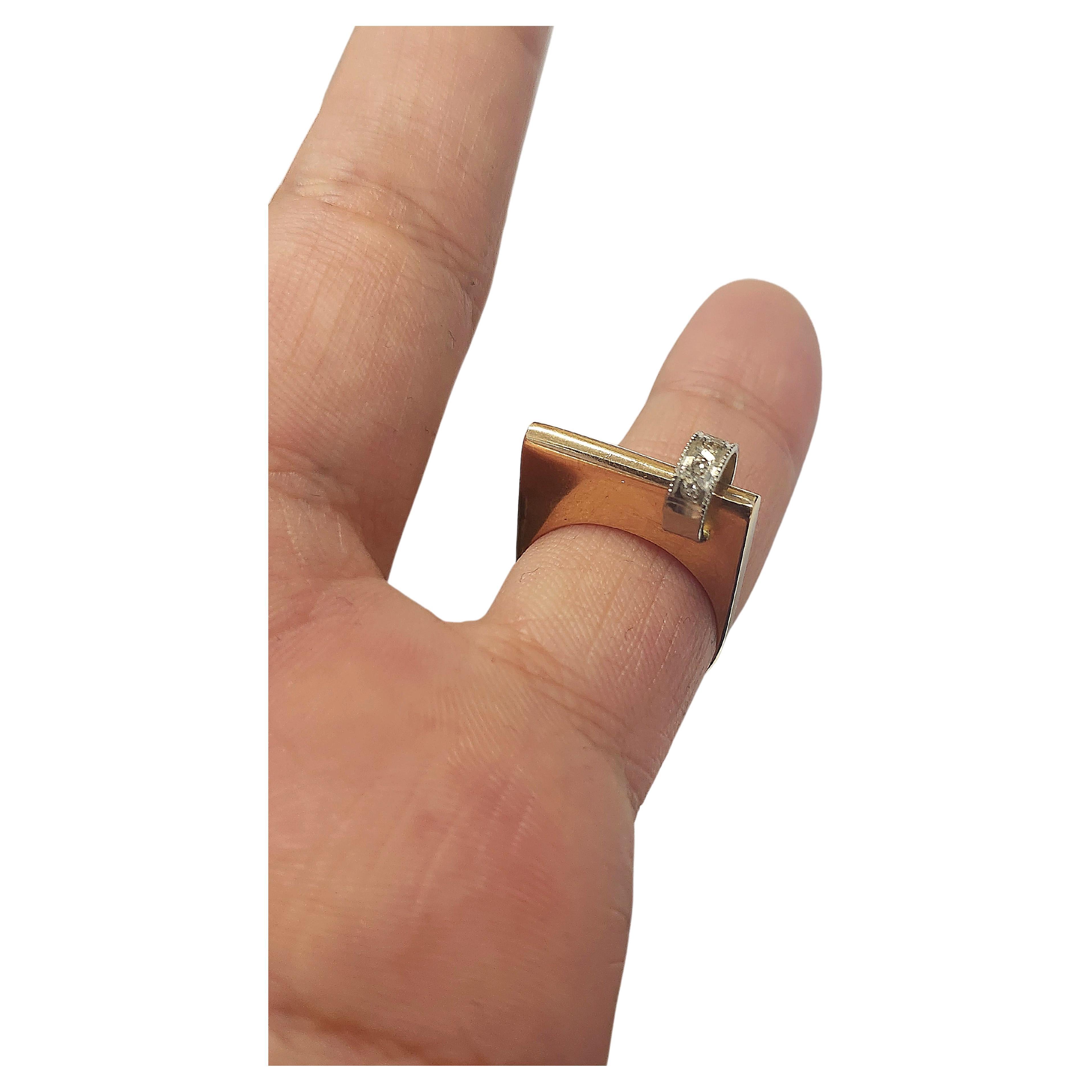 Art Deco Diamant Gold Ring Damen