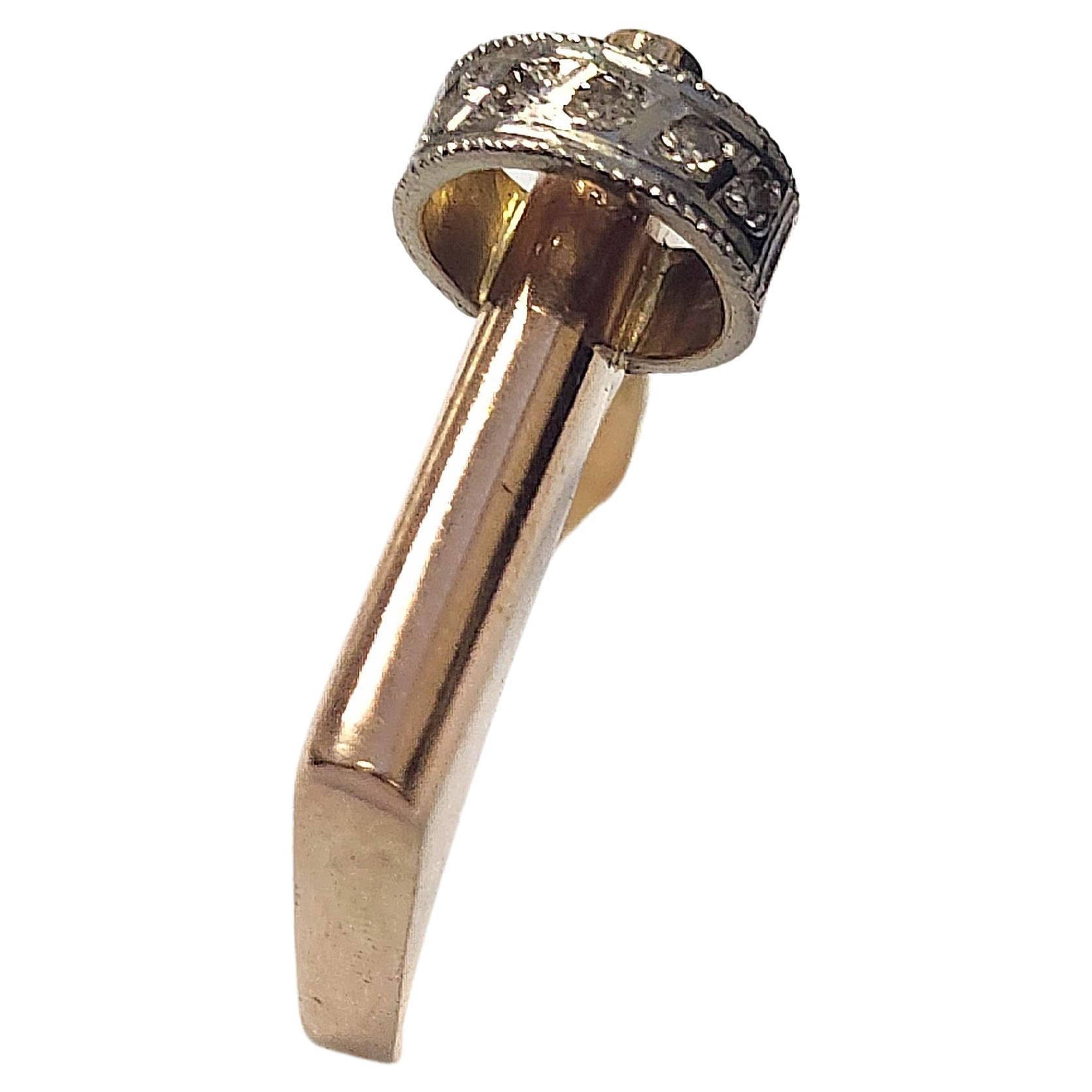Art Deco Diamant Gold Ring im Zustand „Gut“ in Cairo, EG