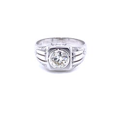 Art Deco Diamond Gold Unisex Band Ring