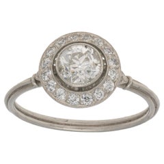 Art Deco Diamond Halo Engagement Ring