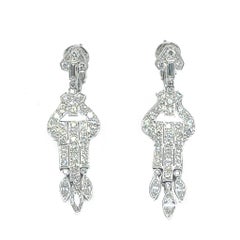 Art Deco Style Diamond Hanging Earrings