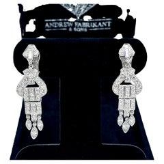 Art Deco Diamond Hanging Earrings