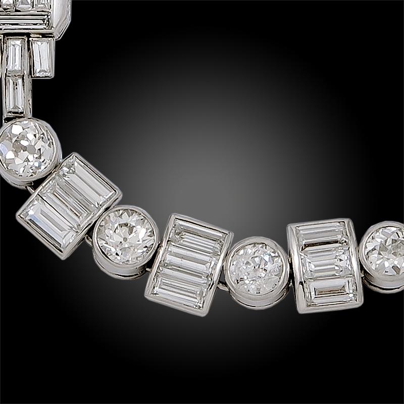Taille mixte Montre-bracelet Art déco en diamants pour femmes en vente