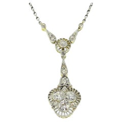 Vintage Art Deco Diamond Lavalier Necklace