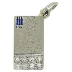 Ciondolo a forma di lettera con diamante Art Deco