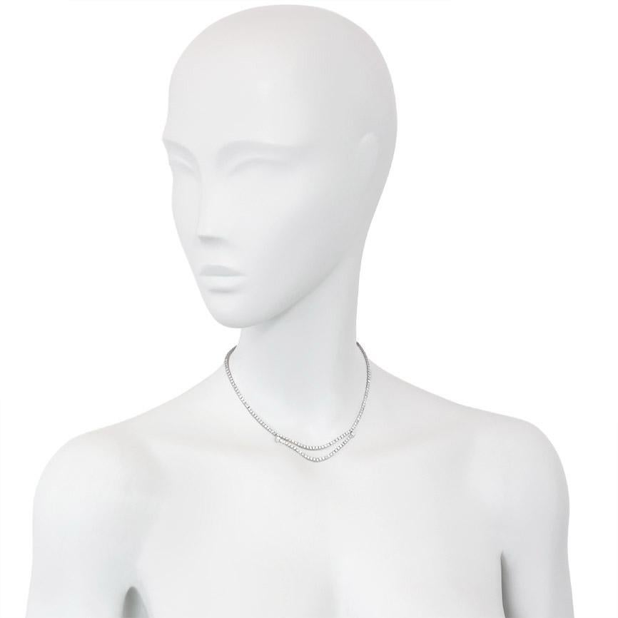Women's or Men's Art Deco Diamond Line Necklace with Center Swag