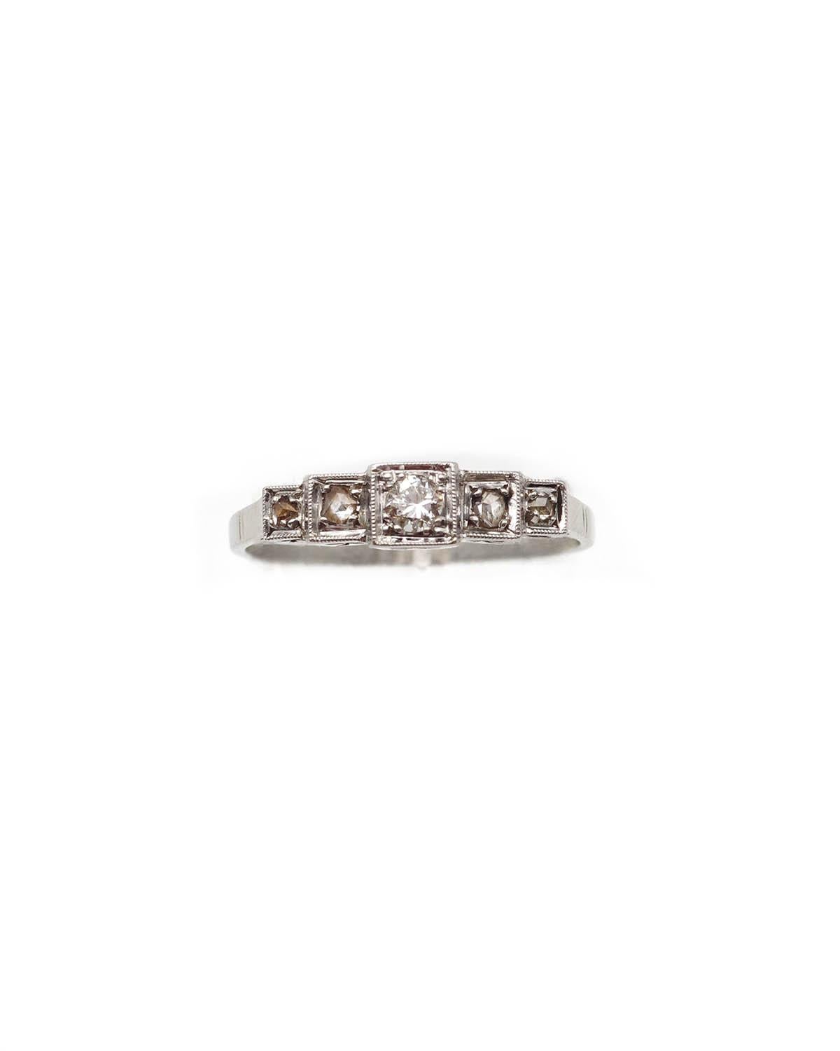 Bague Art Line Line en platine et or 18 carats, anneau, diamants Pour femmes en vente