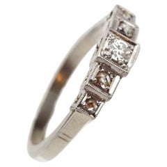 Bague Art Line Line en platine et or 18 carats, anneau, diamants