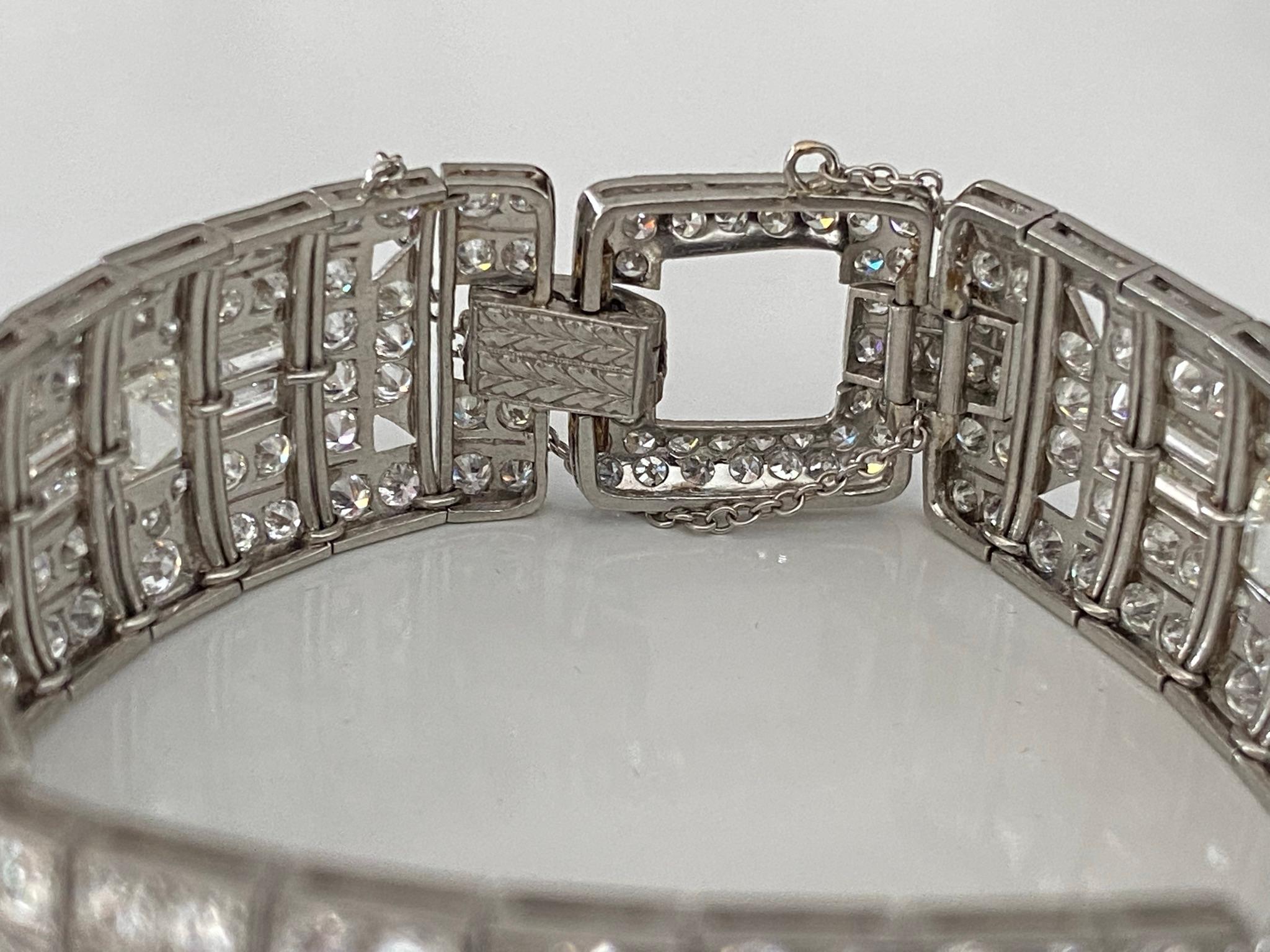 Women's Art Deco Diamond Link Bracelet For Sale