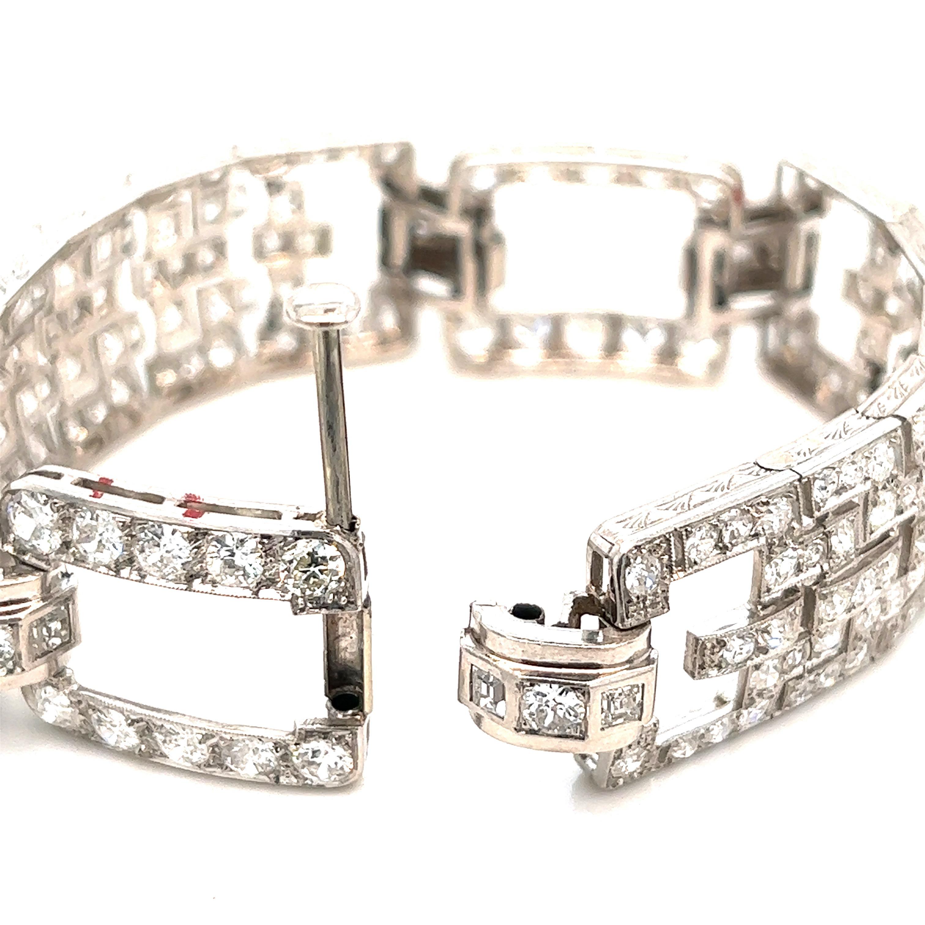 Women's Art Deco Diamond Link Bracelet  For Sale