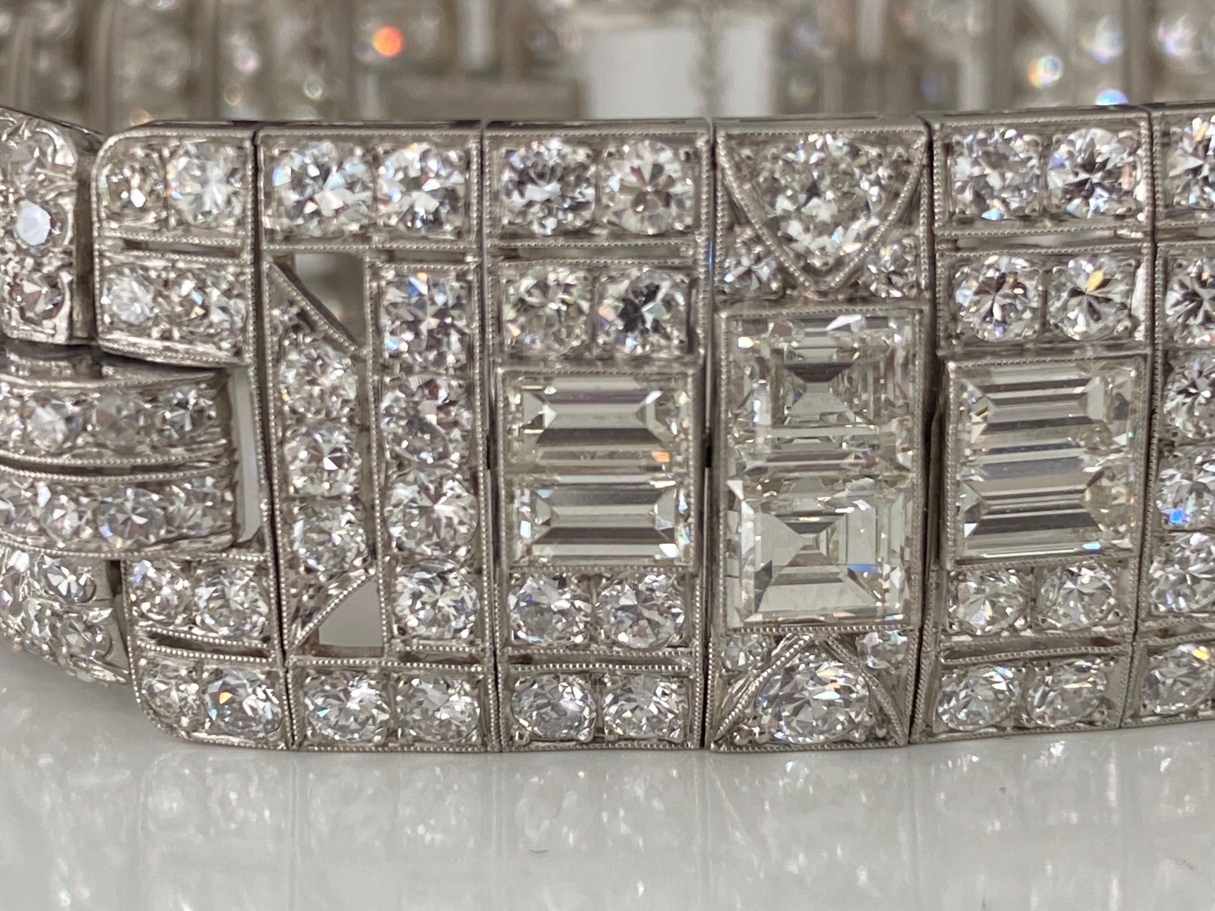 Art Deco Diamond Link Bracelet For Sale 2