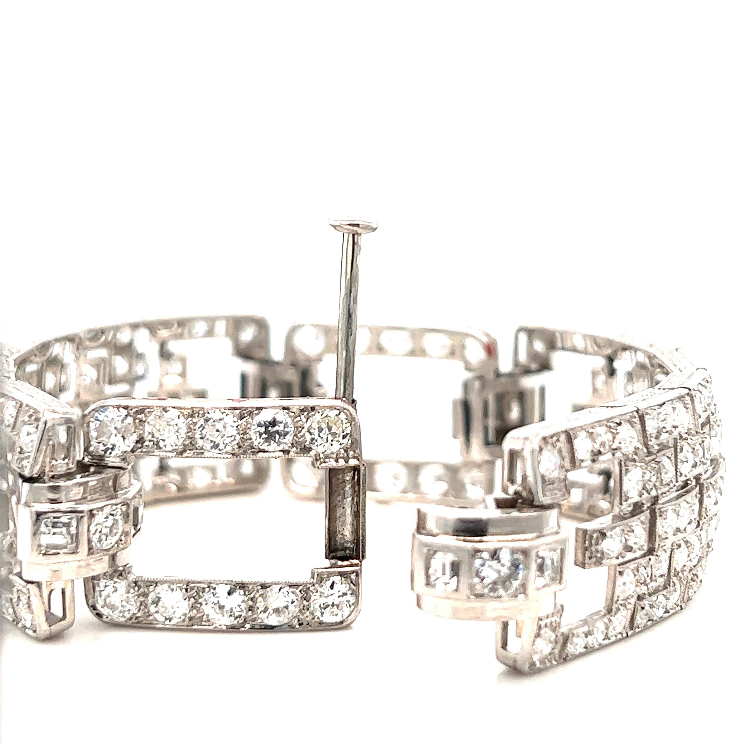 Art Deco Diamond Link Bracelet  For Sale 1