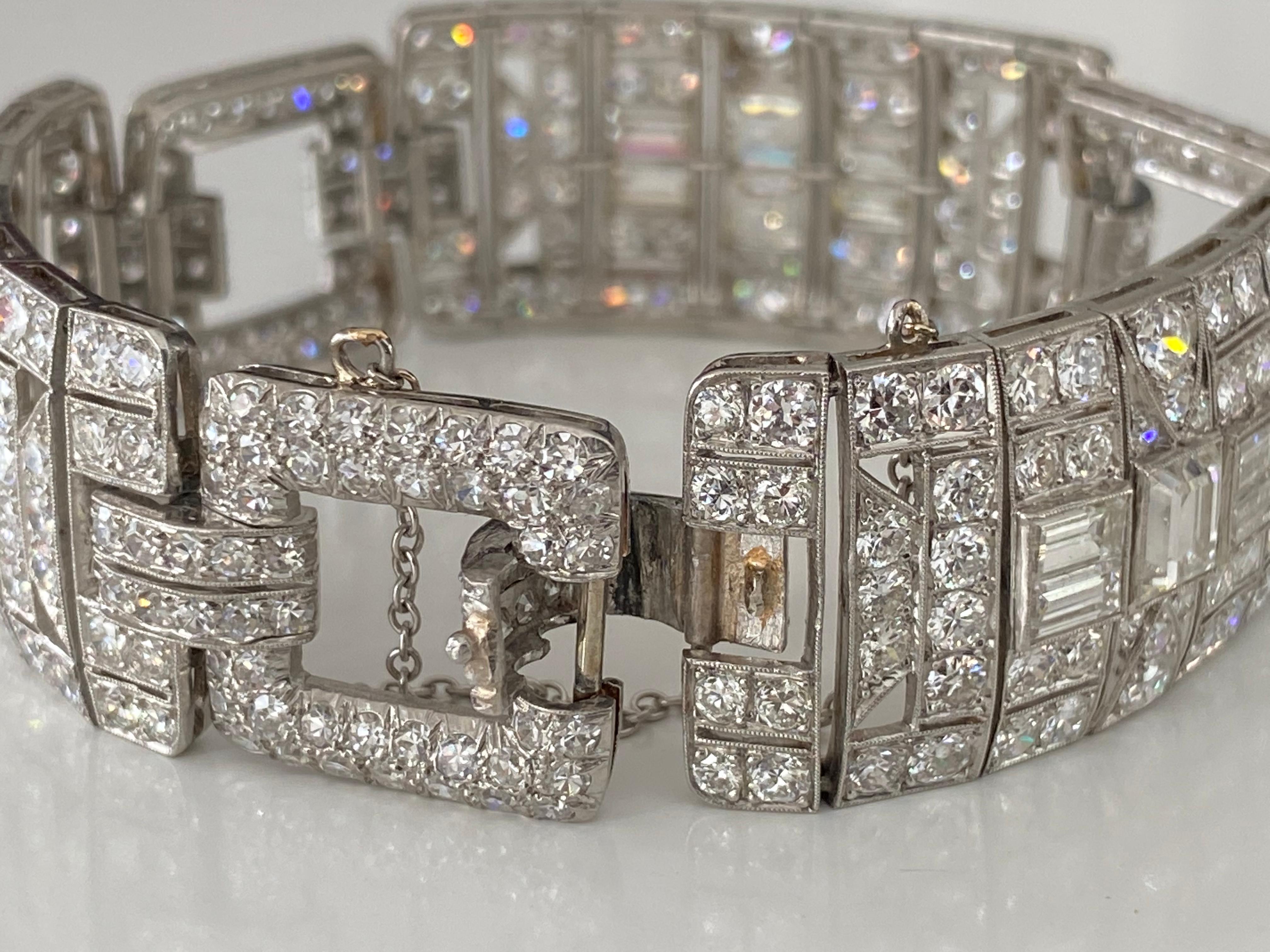 Art Deco Diamond Link Bracelet For Sale 3