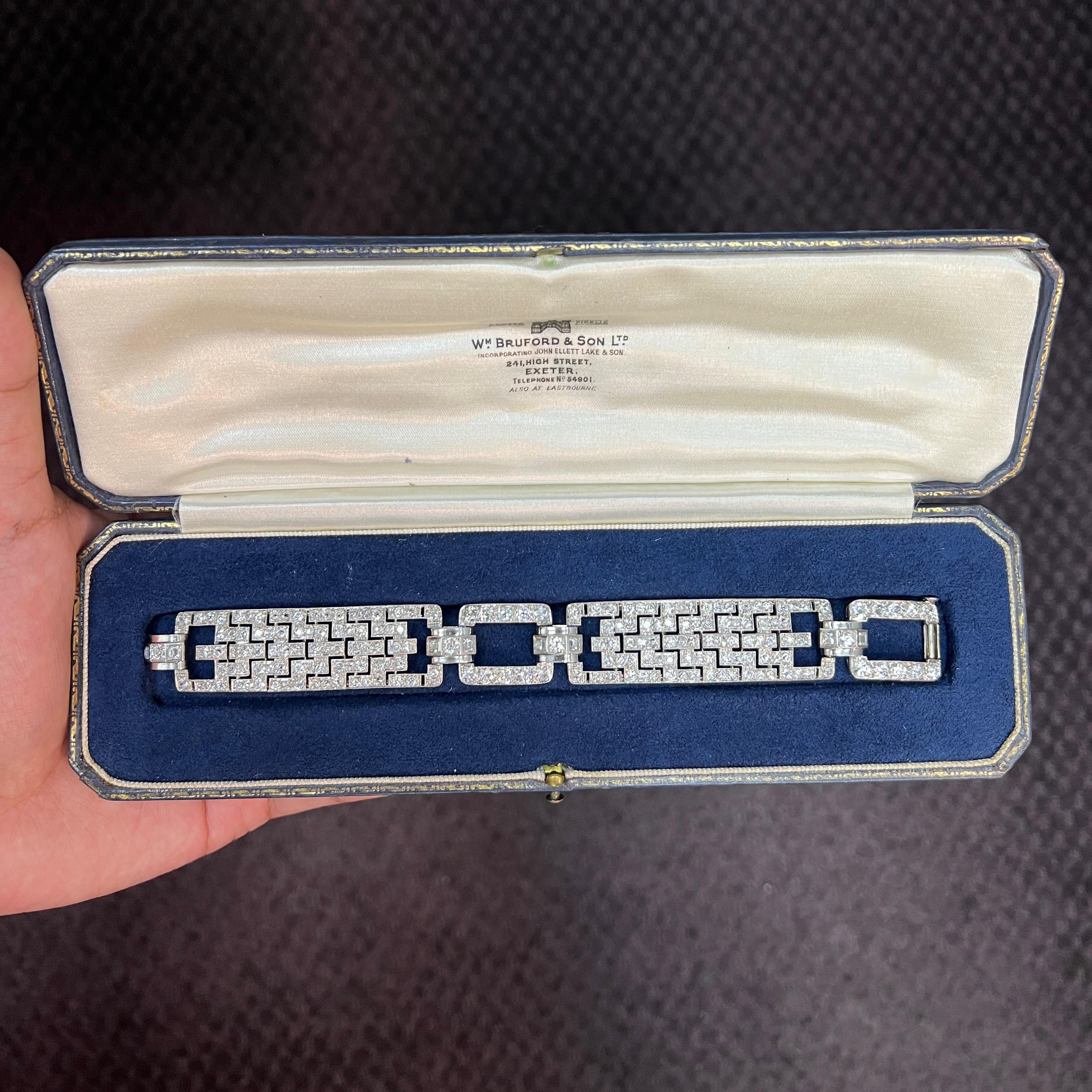 Art Deco Diamond Link Bracelet  For Sale 2