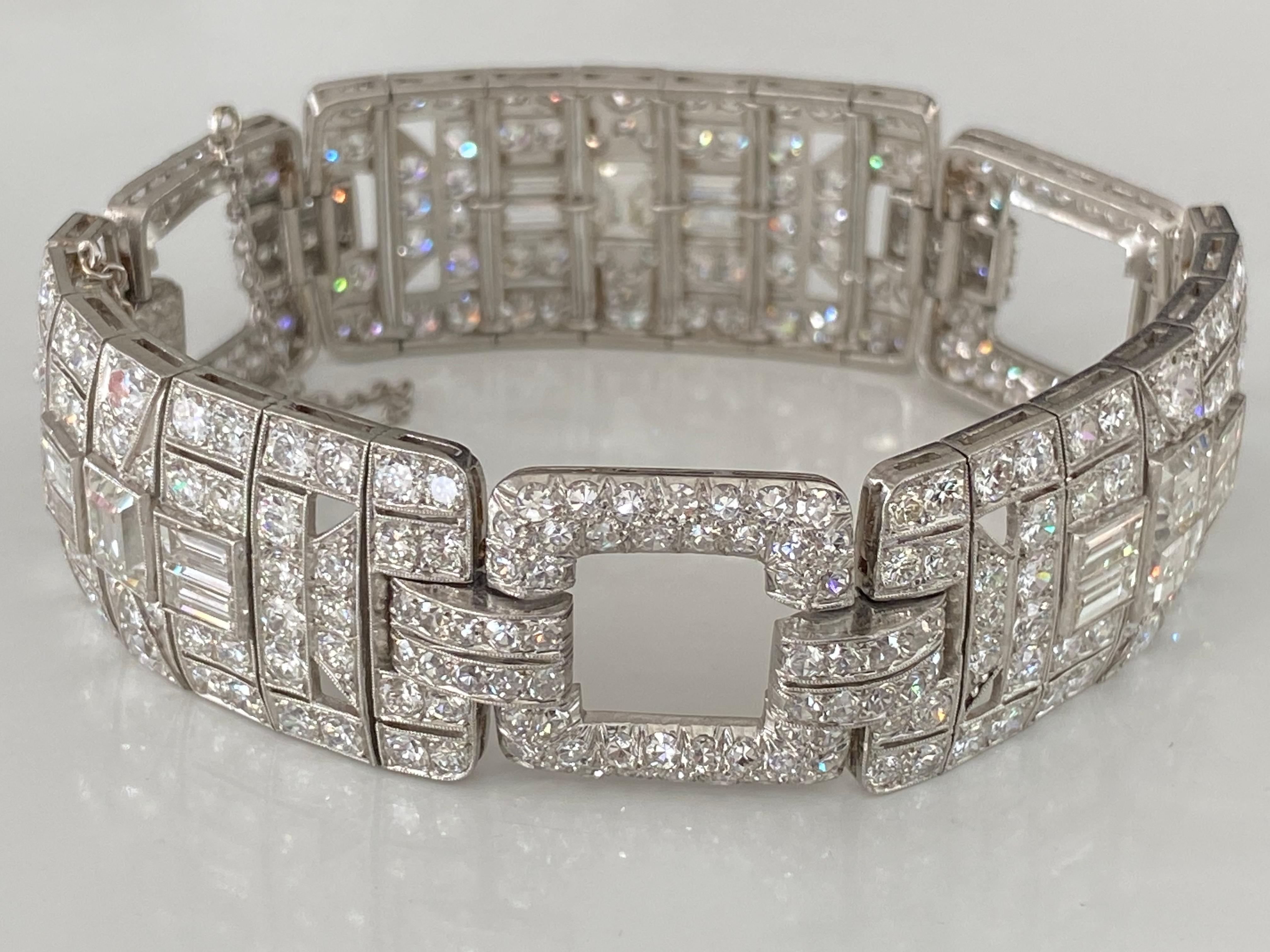 Art Deco Diamond Link Bracelet For Sale 4