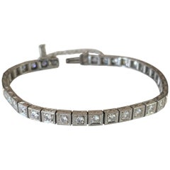 Pulsera de eslabones con diamantes Art Déco