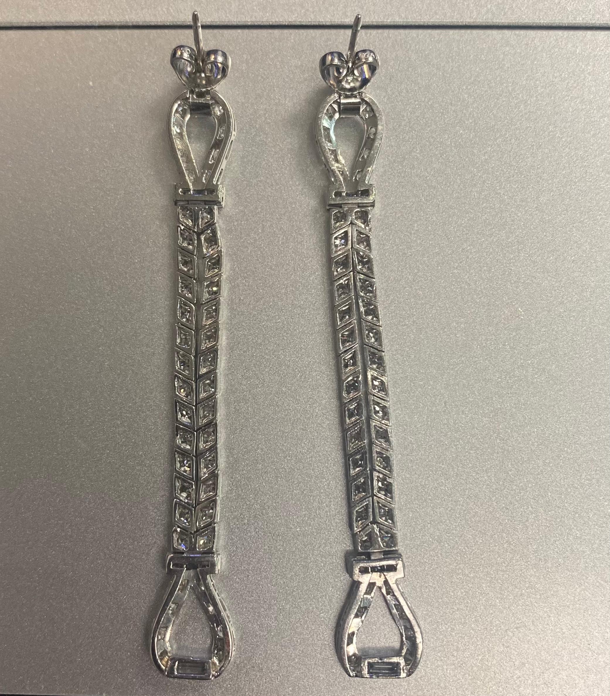 Art Deco Diamant-Ohrringe mit Schleife Damen im Angebot